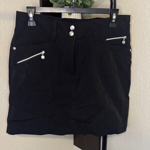 Daily Sports Black Mini Skirt with Silver Zippers